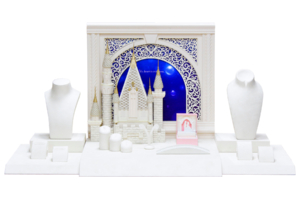 European style white castle unilateral jewelry display set