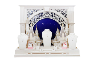 Handmade European style Double Side white castle unilateral jewelry display set