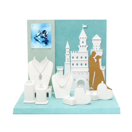 童話白色城堡珠寶飾品陳列展示擺件道具套組