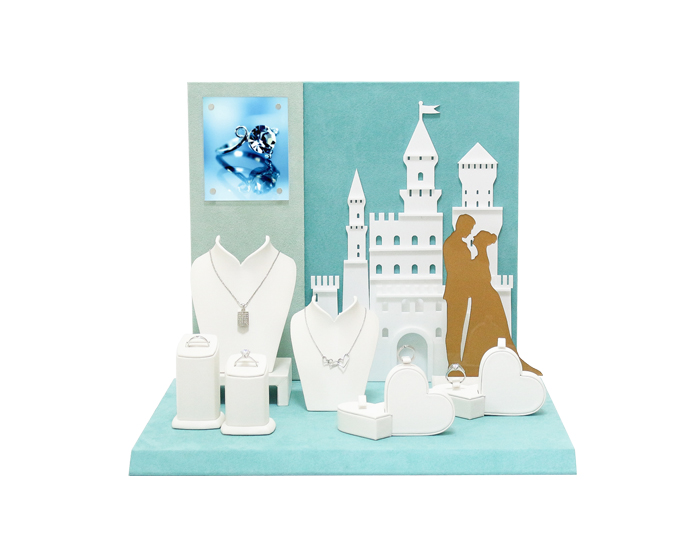 童話白色城堡珠寶飾品陳列展示擺件道具套組