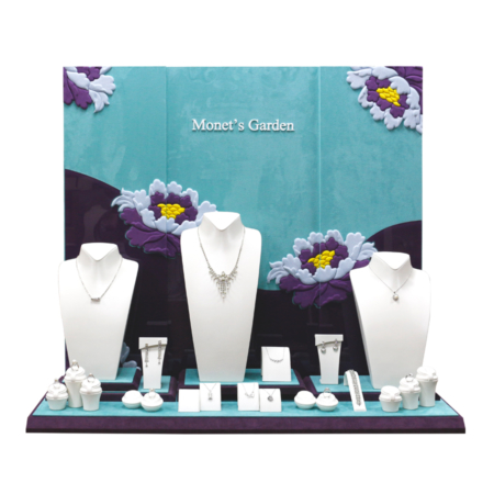 藍紫色主題式莫內花園珠寶飾品陳列道具套組