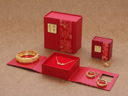 花開富貴黃金戒指盒-Wedding Paper Ring Box for Gold Jewelry