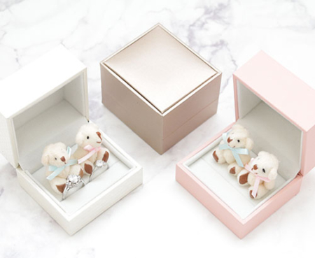 Custom Teddy Bear Couple Rings Box