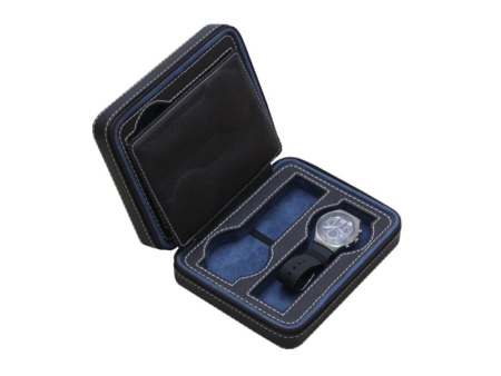 皮革藍黑4入裝錶盒2