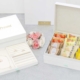 白色的鳳梨酥禮盒，吃完後可當珠寶盒使用，辰昱包裝結合40年的珠寶包裝專業經驗，獨家設計，手工包裝禮盒與珠寶盒結合，讓您吃完後的禮盒不浪費唷！