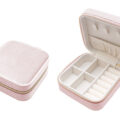 pink velvet jewelry storage box